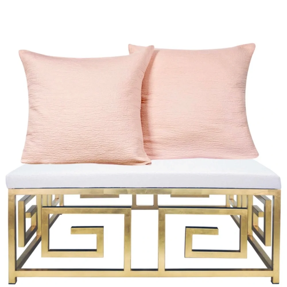 Luxury Home | Chic Peachy Blush Pink Marcielo Textured Euro Pillow Sham Covers